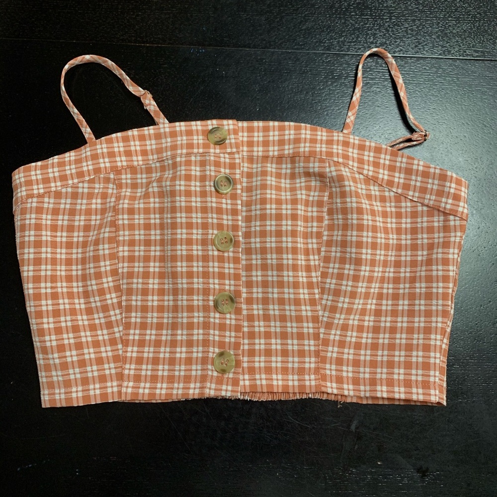 PacSun Lottie Moss Plaid Button Bust